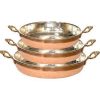 Handmade Copper Pan Trio: 20 cm, 24 cm, and 30 cm Sizes
