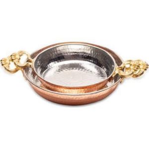 Handmade Copper Pan Duo: 22cm, and 30cm Sizes
