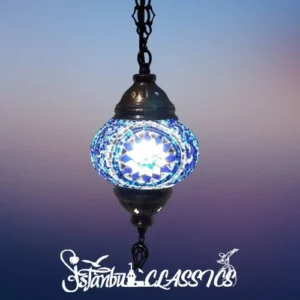 Blue Diamond Mosaic Hanging Lamp