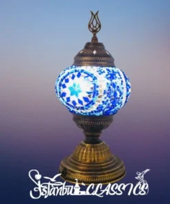 Blue Diamond Star Mosaic Table Lamp