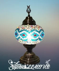 Blue Double Wave Mosaic Table Lamp
