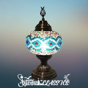 Blue Double Wave Mosaic Table Lamp