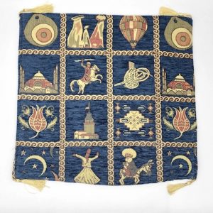 Blue Ottoman Style Cushion Cappadocia Design