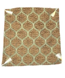 Golden Brown Ottoman Style Honeycomb Pattern Cushion