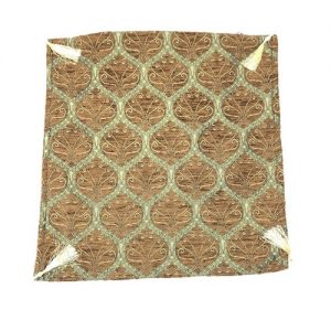 Golden Brown Ottoman Style Honeycomb Pattern Cushion