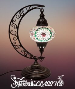 Green Lotus Mosaic Moon Pendant Lamp