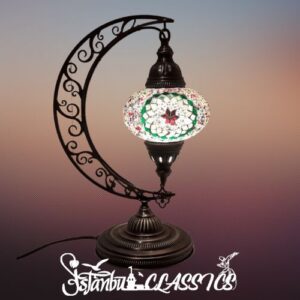 Green Lotus Mosaic Moon Pendant Lamp