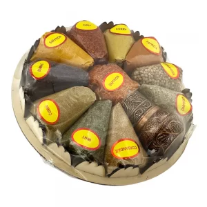 Tray with 11 Spices Set. Each individually wrapped with a complimentary pepper grinder.