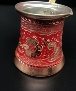 Red Classic Turkish Copper Coffee Pot