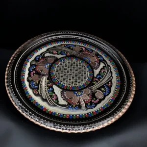 Multicolor Erzincan Serving Tray Round