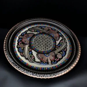 Multicolor Erzincan Serving Tray Round