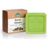 Bronze,white box with picture of Wild Pistachio Seednext to a square green bar of Natural Wild Pistachio Soap
