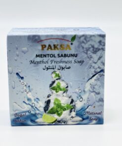 A pack with mentholated water on the outside with a square piece of Organic Menthol Soap inside.