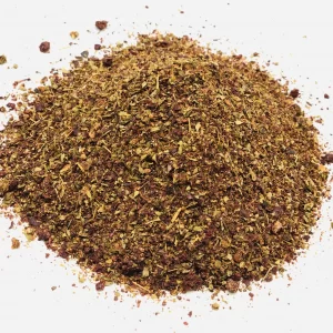 A pile of Salad Spice Mix on a white background