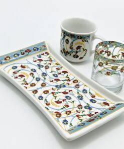 Red Blue Clove Turkish Coffee Cup Sets: Solo or Duo Pleasure