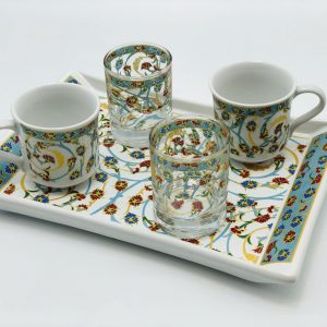 Red Blue Clove Turkish Coffee Cup Sets: Solo or Duo Pleasure