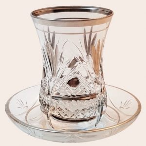 Zafer Crystal Turkish Tea Glass Set