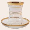 Gold Rimmed Turkish Tea Glass Set