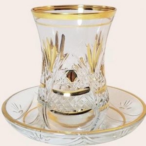 Zafer Crystal Turkish Tea Glass Set