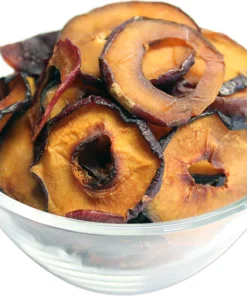A glass bowl with Naturally Dried Plum slices