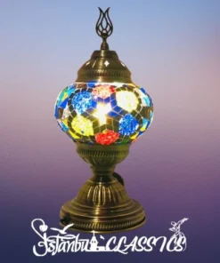 Multicolor Crescent Mosaic Table Lamp