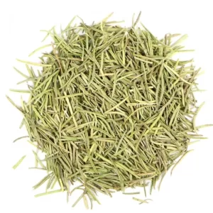 A pile of Rosemary Leafs on a white background