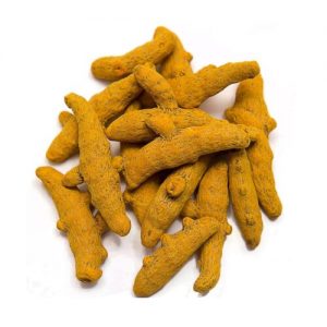 A pile of Dried Turmeric Root