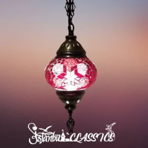 Red Crescent Mosaic Hanging Lamp