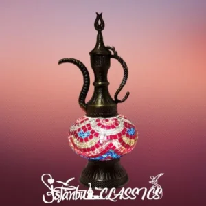 Red Cresent Mosaic Pitcher Table Lamp