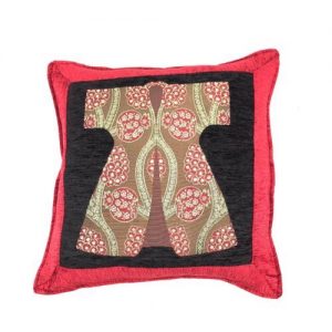 Red Ottoman Style Black Caftan Design Cushion