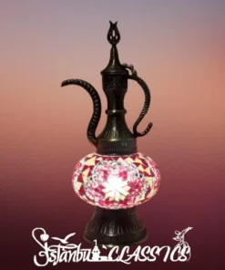 Red Star Mosaic Pitcher Table Lamp