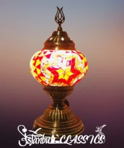 Red Yellow Star Mosaic Table Lamp