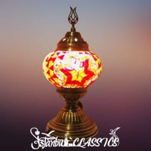 Red Yellow Star Mosaic Table Lamp