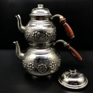 Silver Color Copper Double Teapot