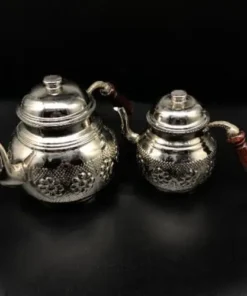 Silver Color Copper Double Teapot