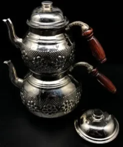 Silver Color Copper Double Teapot