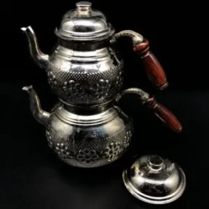 Silver Color Copper Double Teapot