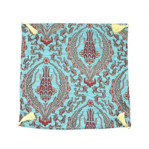 Turquoise Ottoman Style Tulip Pattern Cushion