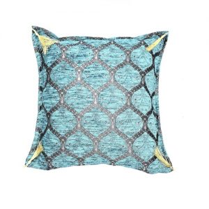 Turquoise Ottoman Style Honeycomb Pattern Cushion