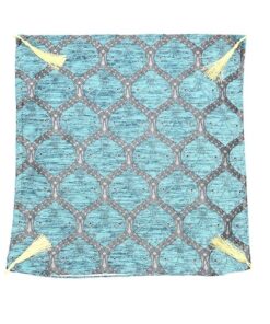 Turquoise Ottoman Style Honeycomb Pattern Cushion