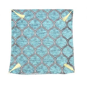 Turquoise Ottoman Style Honeycomb Pattern Cushion