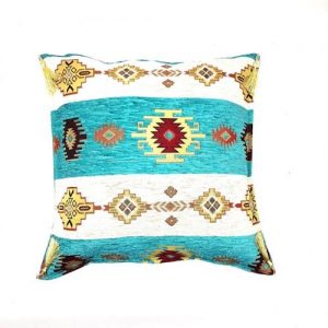 Turquoise and Cream Ottoman Style Cushion