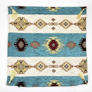 Turquoise and Cream Ottoman Style Cushion