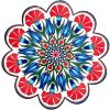 Tulip Carnation Motif Ceramic Coaster - Handmade in Turkey