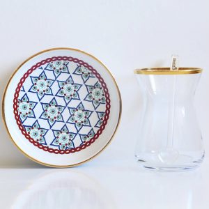 Chamomile Porcelain Tea Glass Set for 6