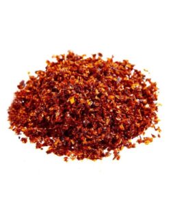 Pile of Extra Hot Chili on a white background.