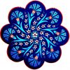 Blue Carnation Design Ceramic Coaster - Handmade in Turkey