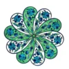 Lotus Flower Design Ceramic Coaster - Handmade in Turkey