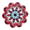 Red Tulip Carnation Ceramic Coaster - Handmade in Turkey