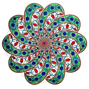 Turban Daisy Tulip Ceramic Coaster - Handmade in Turkey